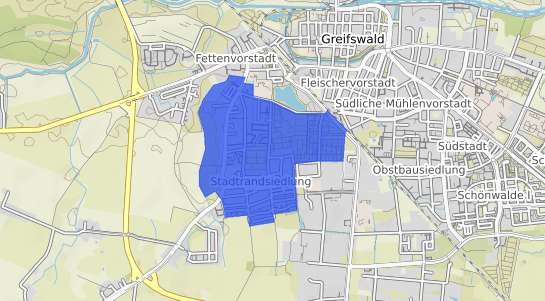 Bodenrichtwertkarte Greifswald Stadtrandsiedlung