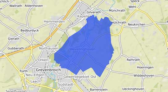 Bodenrichtwertkarte Grevenbroich Wevelinghoven