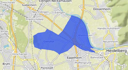 Bodenrichtwertkarte Heidelberg Wieblingen
