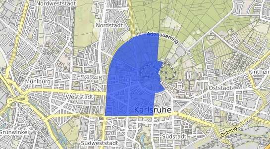 Bodenrichtwertkarte Karlsruhe Innenstadt