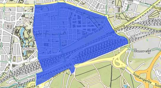 Bodenrichtwertkarte Karlsruhe Südstadt