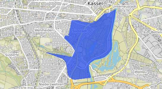 Bodenrichtwertkarte Kassel Süd