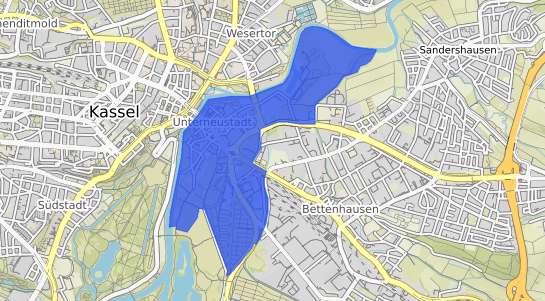 Bodenrichtwertkarte Kassel Unterneustadt
