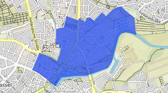 Bodenrichtwertkarte Kassel Wesertor