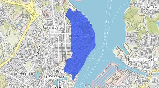 Bodenrichtwertkarte Kiel Düsternbrook