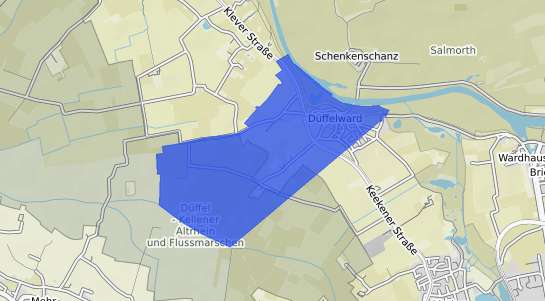 Bodenrichtwertkarte Kleve D&uuml;ffelward