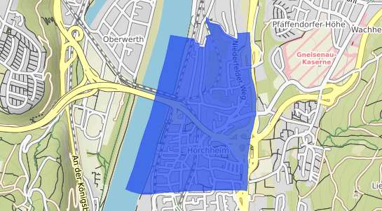 Bodenrichtwertkarte Koblenz Horchheim