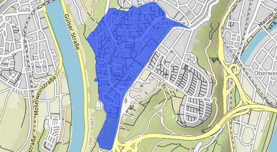 Bodenrichtwertkarte Koblenz Karthause
