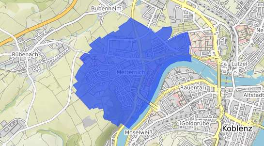 Bodenrichtwertkarte Koblenz Metternich