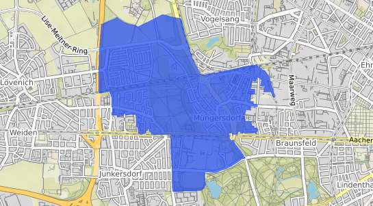 Bodenrichtwertkarte K&ouml;ln M&uuml;ngersdorf