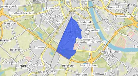 Bodenrichtwertkarte K&ouml;ln Zollstock