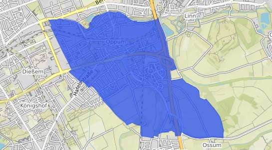 Bodenrichtwertkarte Krefeld Oppum