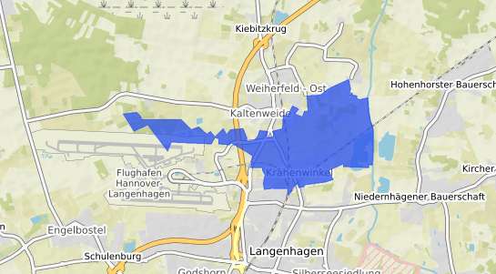 Bodenrichtwertkarte Langenhagen Kr&auml;henwinkel