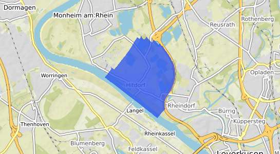 Bodenrichtwertkarte Leverkusen Hitdorf