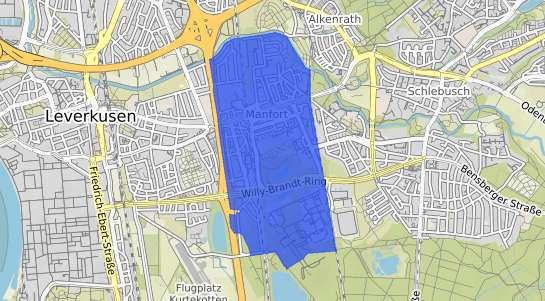 Bodenrichtwertkarte Leverkusen Manfort