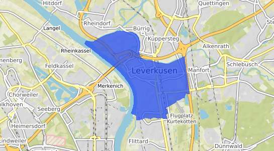 Bodenrichtwertkarte Leverkusen Wiesdorf