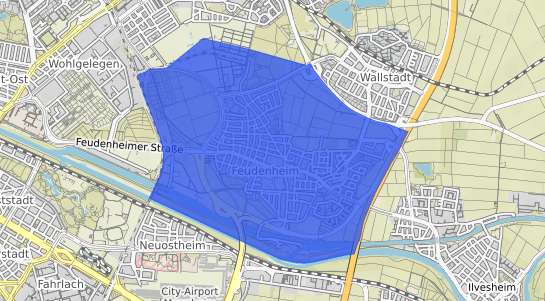 Bodenrichtwertkarte Mannheim Feudenheim