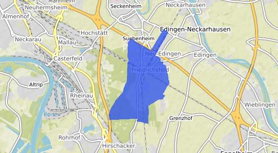 Bodenrichtwertkarte Mannheim Friedrichsfeld
