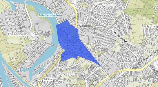 Bodenrichtwertkarte Mannheim Luzenberg