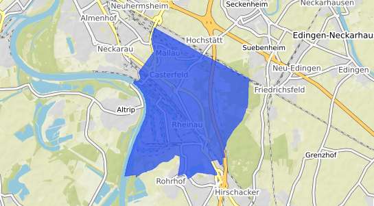 Bodenrichtwertkarte Mannheim Rheinau