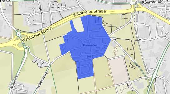 Bodenrichtwertkarte M&ouml;nchengladbach R&ouml;nneter