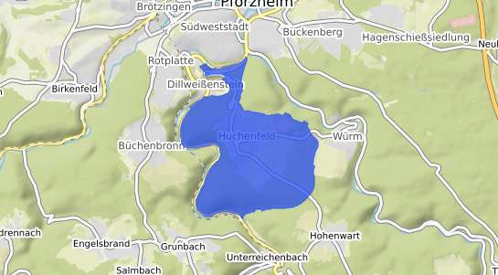 Bodenrichtwertkarte Pforzheim Huchenfeld