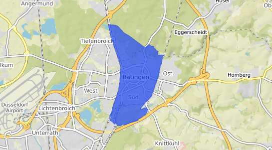 Bodenrichtwertkarte Ratingen Zentrum