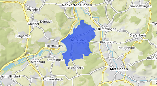 Bodenrichtwertkarte Reutlingen Mittelstadt
