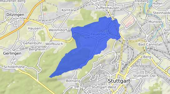 Bodenrichtwertkarte Stuttgart Feuerbach