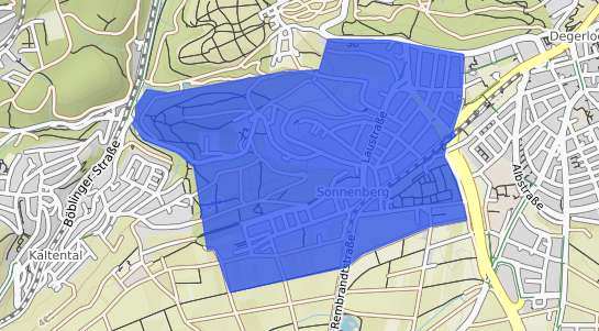 Bodenrichtwertkarte Stuttgart Sonnenberg