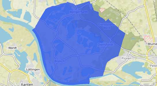 Bodenrichtwertkarte Wesel Bislich