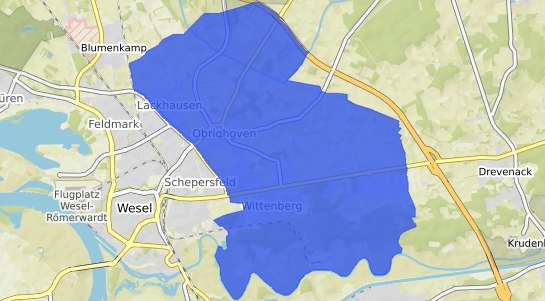 Bodenrichtwertkarte Wesel Obrighoven