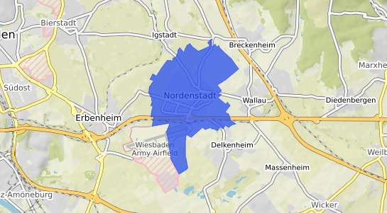 Bodenrichtwertkarte Wiesbaden Nordenstadt