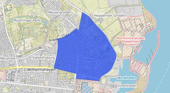 Bodenrichtwertkarte Wilhelmshaven Heppens