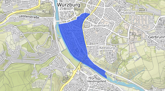 Bodenrichtwertkarte Würzburg Sanderau