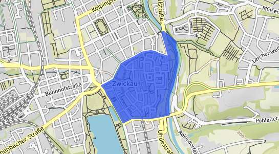 Bodenrichtwertkarte Zwickau Innenstadt