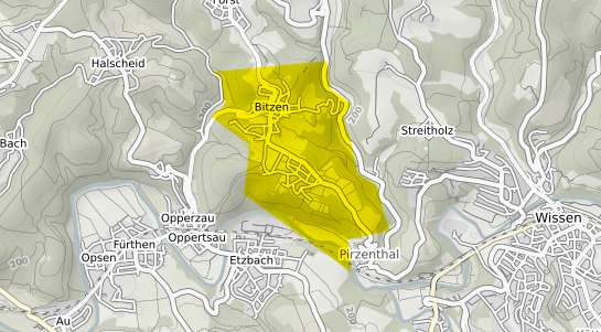 Immobilienpreisekarte Bitzen b. Wissen, Sieg
