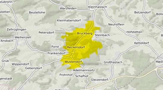 Immobilienpreisekarte Bruckberg Niederbayern