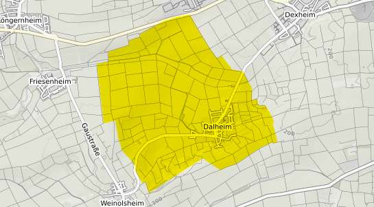 Immobilienpreisekarte Dalheim b. Mainz