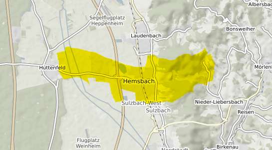 Immobilienpreisekarte Hemsbach Bergstrasse