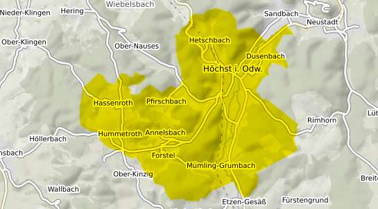Immobilienpreisekarte Höchst im Odenwald i. Odenwald