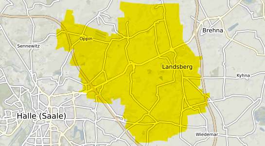 Immobilienpreisekarte Landsberg b. Halle, Saale