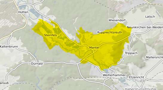 Immobilienpreisekarte Mantel b. Weiden, Oberpfalz