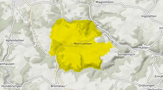 Immobilienpreisekarte Mehrstetten b. Muensingen, Wuerttemberg