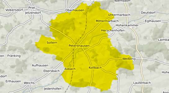 Immobilienpreisekarte Petershausen Oberbayern