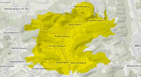 Immobilienpreisekarte Rudersberg Wuerttemberg