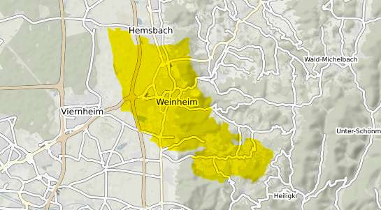 Immobilienpreisekarte Weinheim Bergstrasse