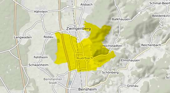 Immobilienpreisekarte Bensheim Auerbach