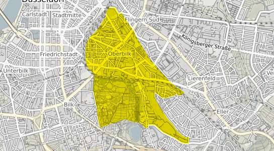 Immobilienpreisekarte Düsseldorf Oberbilk