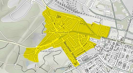 Immobilienpreisekarte Eisenh&uuml;ttenstadt Sch&ouml;nfliess